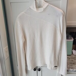 Peace‎ Love World Women's Asymmetrical Sweater Solid Cream Sz M